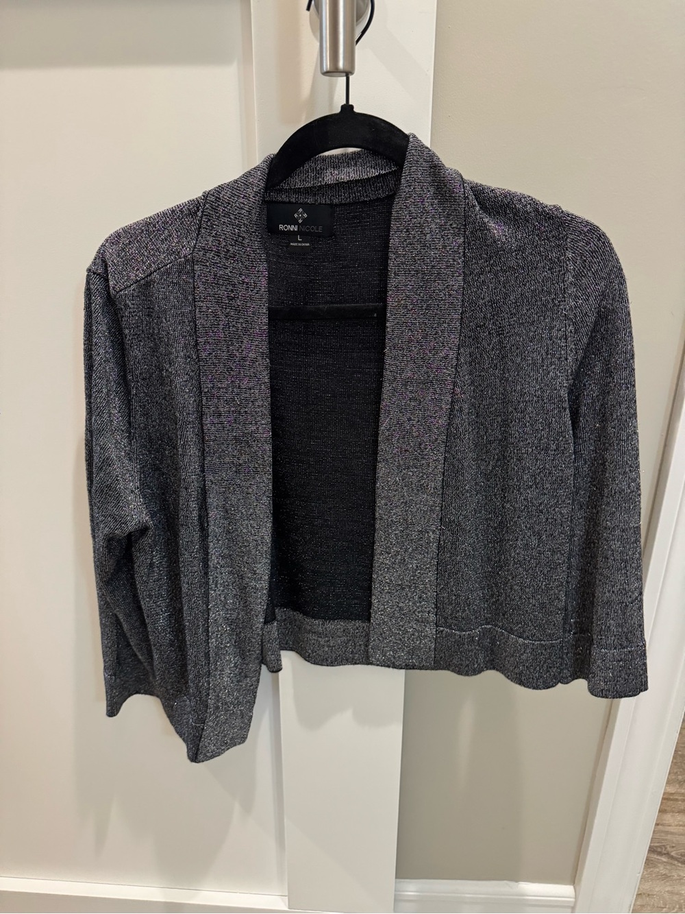 Ronni Nicole Heather Gray Open-Front Cropped Cardigan